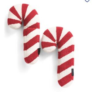 NWT- set of 2 Cynthia Rowley candy cane pillows 8x16